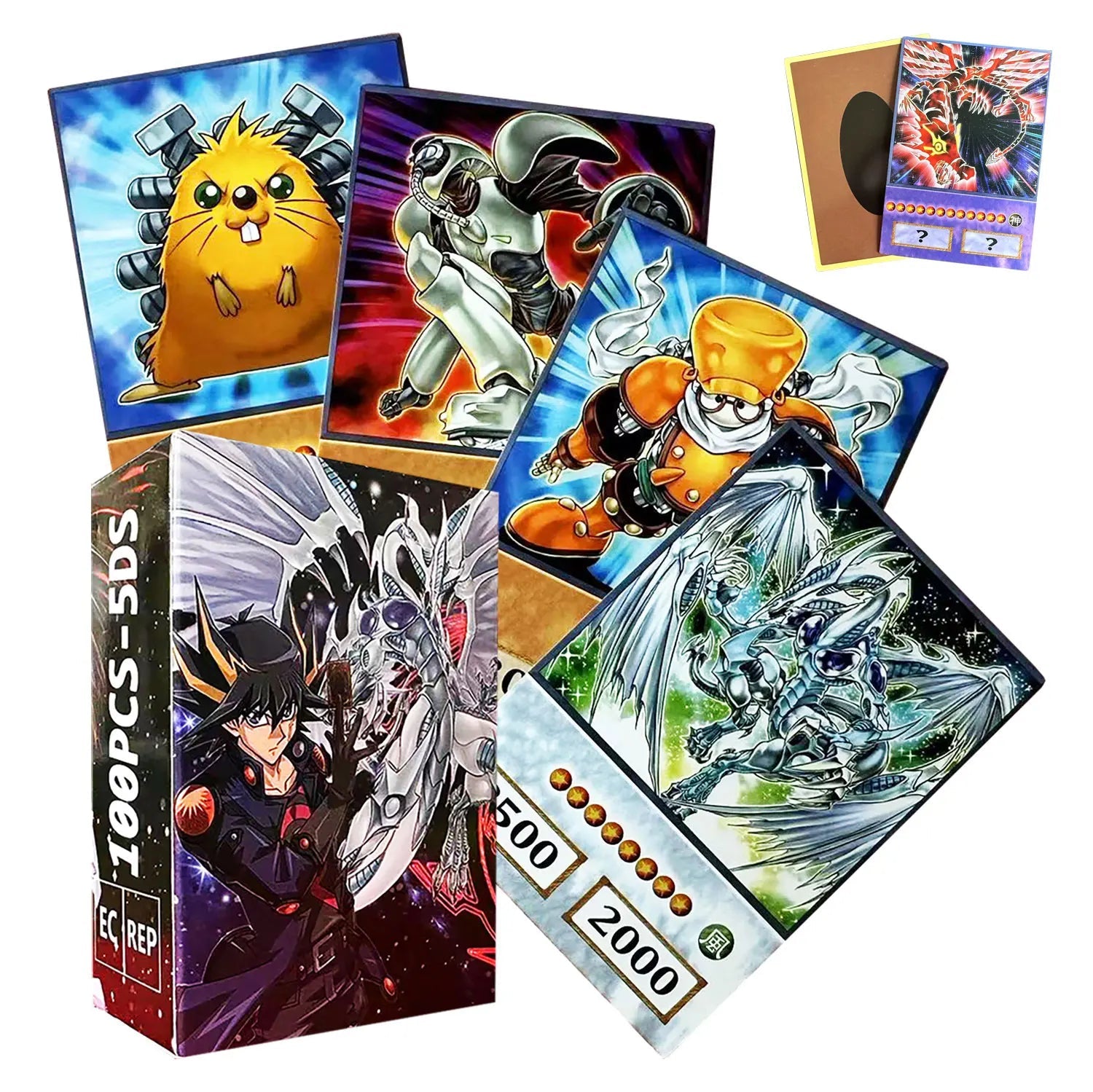 100pcs Yu - Gi - Oh Anime Style Cards Blue Eyes Dark Magician Exodia Obelisk Slifer Ra - Maxwell shop