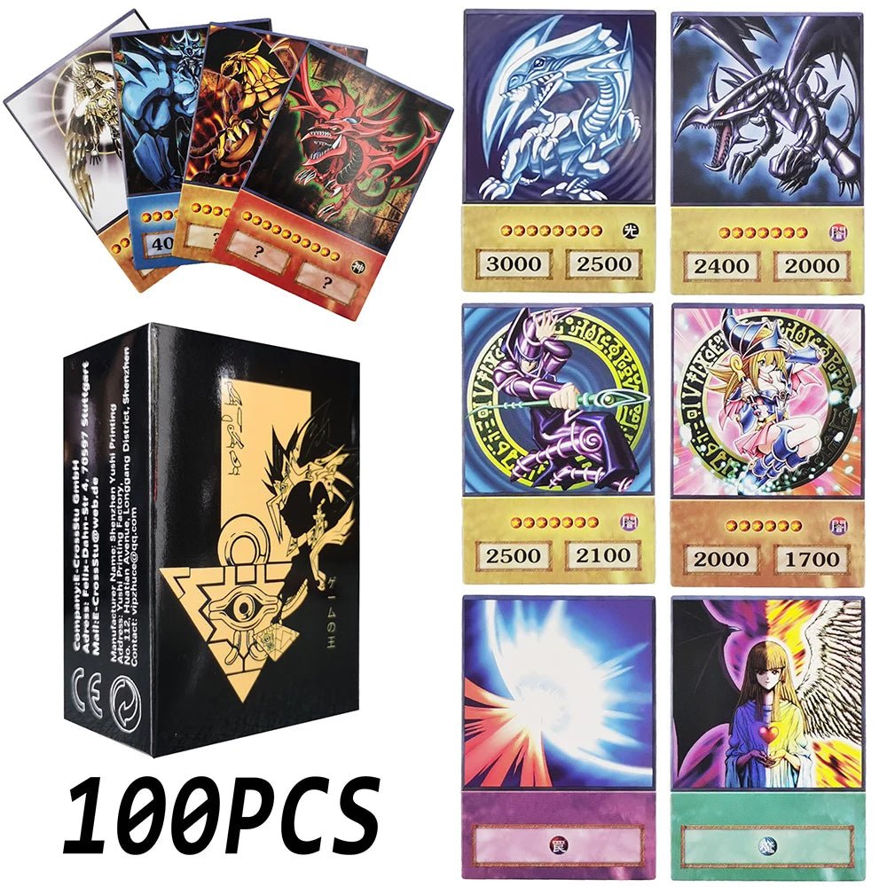 100pcs Yu - Gi - Oh Anime Style Cards Blue Eyes Dark Magician Exodia Obelisk Slifer Ra - Maxwell shop