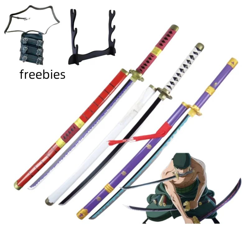 104cm Roronoa Zoro Sword Anime One Piece Cosplay Knife Ninja Real Size Japanese Katana - Maxwell shop