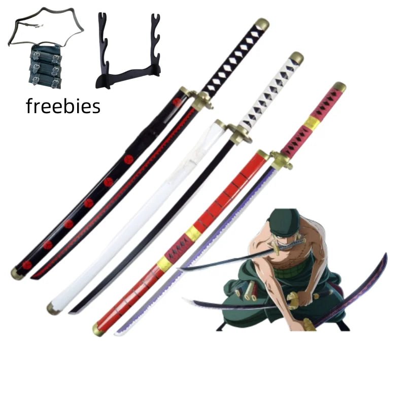 104cm Roronoa Zoro Sword Anime One Piece Cosplay Knife Ninja Real Size Japanese Katana - Maxwell shop
