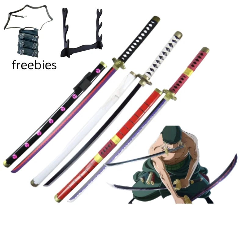 104cm Roronoa Zoro Sword Anime One Piece Cosplay Knife Ninja Real Size Japanese Katana - Maxwell shop
