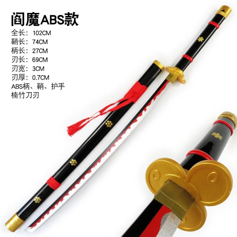 104cm Roronoa Zoro Sword Anime One Piece Cosplay Knife Ninja Real Size Japanese Katana - Maxwell shop
