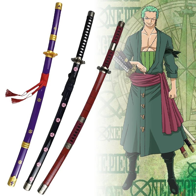 104cm Roronoa Zoro Sword Anime One Piece Cosplay Knife Ninja Real Size Japanese Katana - Maxwell shop