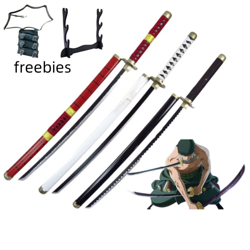 104cm Roronoa Zoro Sword Anime One Piece Cosplay Knife Ninja Real Size Japanese Katana - Maxwell shop