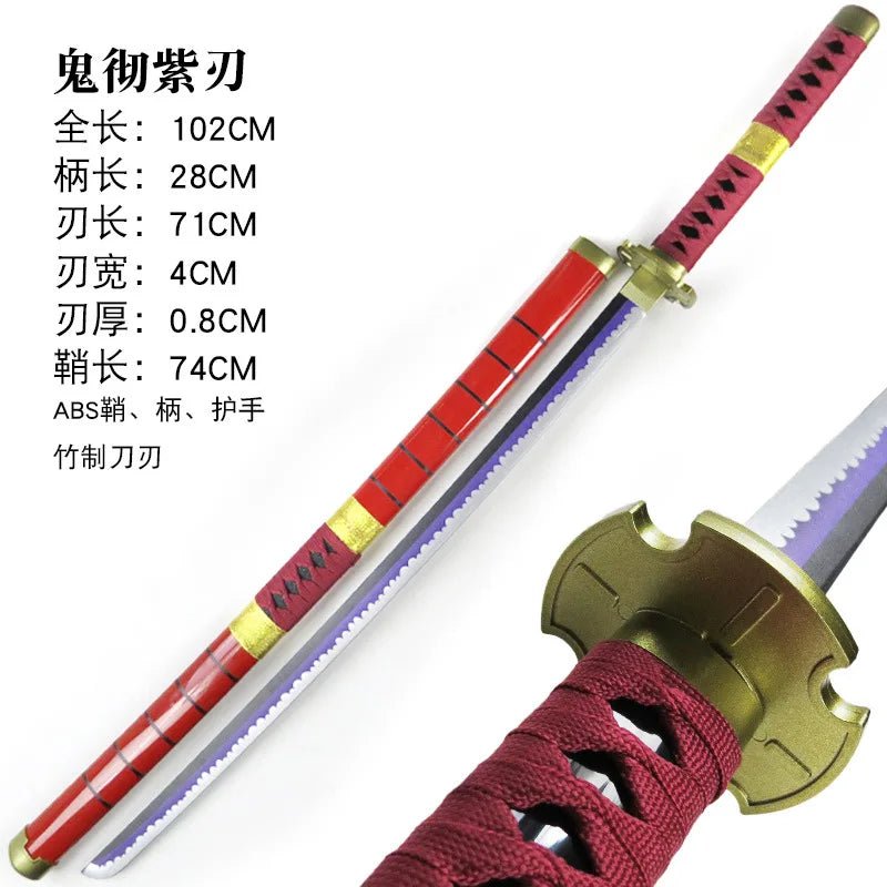 104cm Roronoa Zoro Sword Anime One Piece Cosplay Knife Ninja Real Size Japanese Katana - Maxwell shop