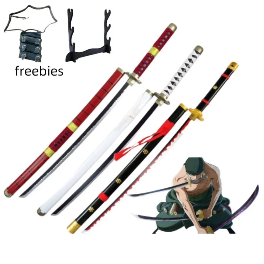 104cm Roronoa Zoro Sword Anime One Piece Cosplay Knife Ninja Real Size Japanese Katana - Maxwell shop