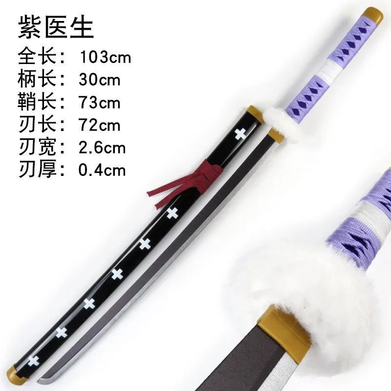 104cm Roronoa Zoro Sword Anime One Piece Cosplay Knife Ninja Real Size Japanese Katana - Maxwell shop