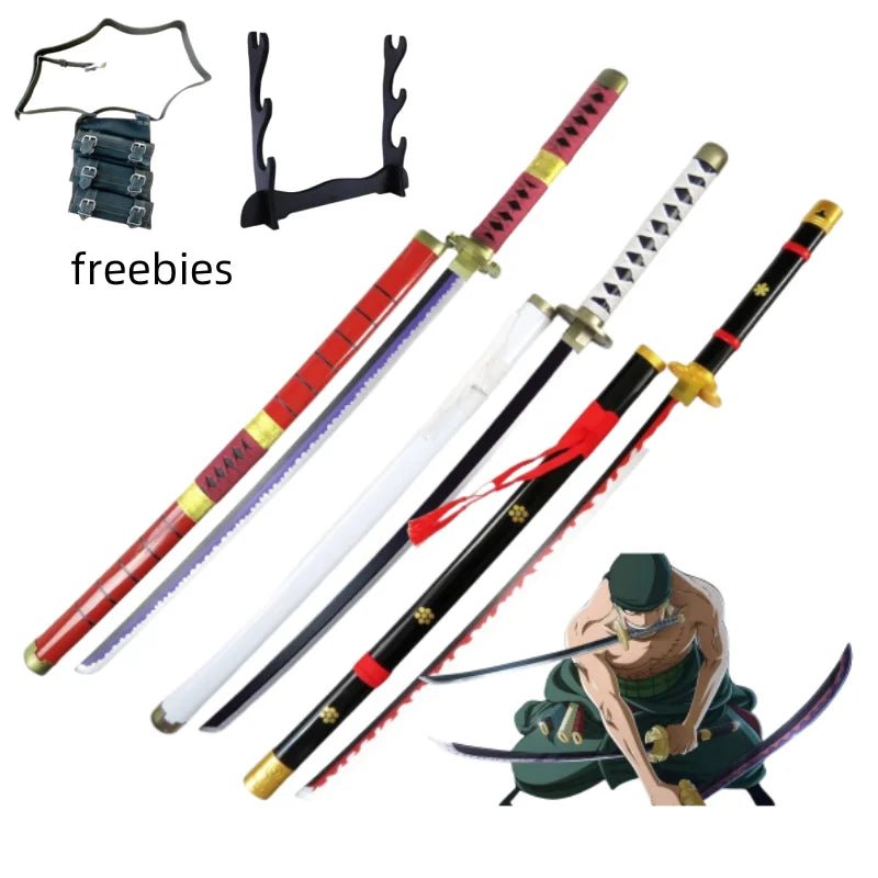 104cm Roronoa Zoro Sword Anime One Piece Cosplay Knife Ninja Real Size Japanese Katana - Maxwell shop