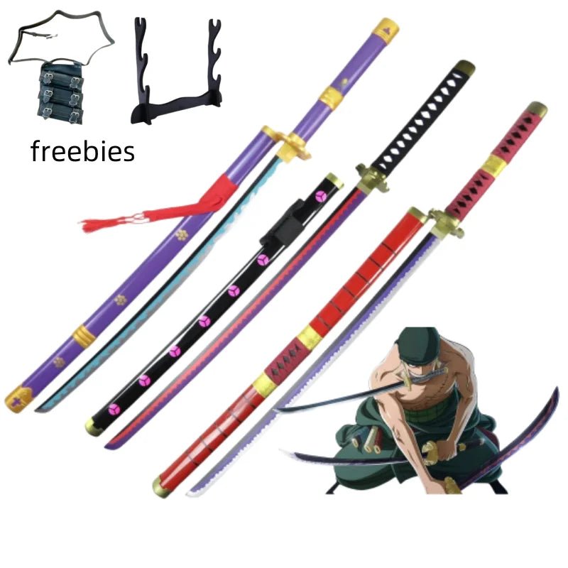 104cm Roronoa Zoro Sword Anime One Piece Cosplay Knife Ninja Real Size Japanese Katana - Maxwell shop