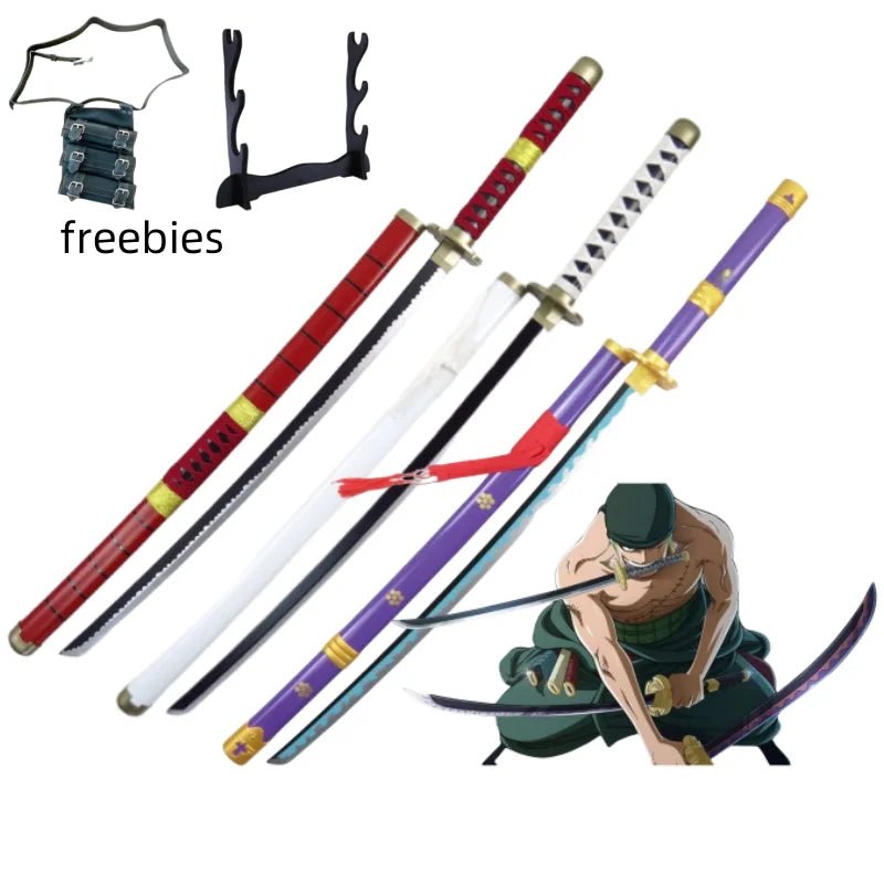 104cm Roronoa Zoro Sword Anime One Piece Cosplay Knife Ninja Real Size Japanese Katana - Maxwell shop