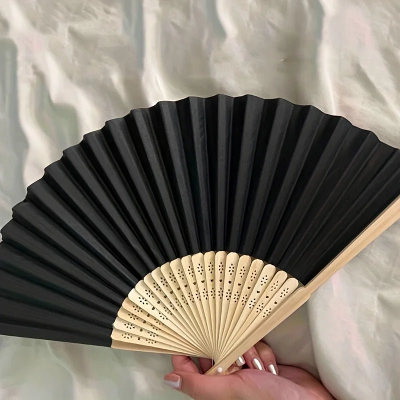 1pc-Multi-colored hand folding fan, bamboo folding fan, hand folding fan - Maxwell shop
