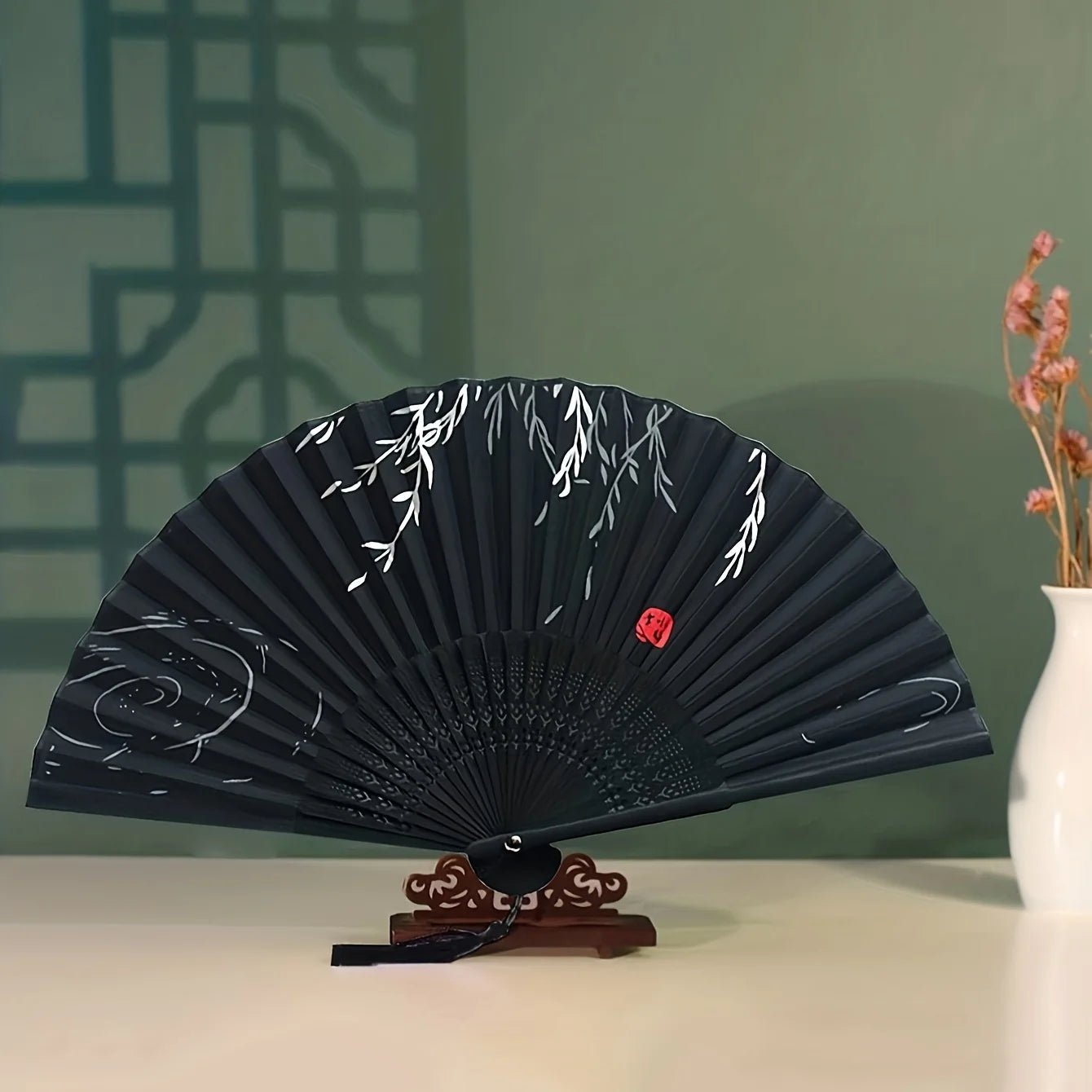 1pc-Multi-colored hand folding fan, bamboo folding fan, hand folding fan - Maxwell shop