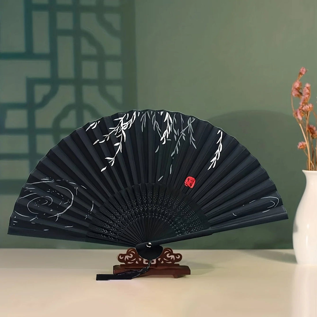 1pc-Multi-colored hand folding fan, bamboo folding fan, hand folding fan - Maxwell shop