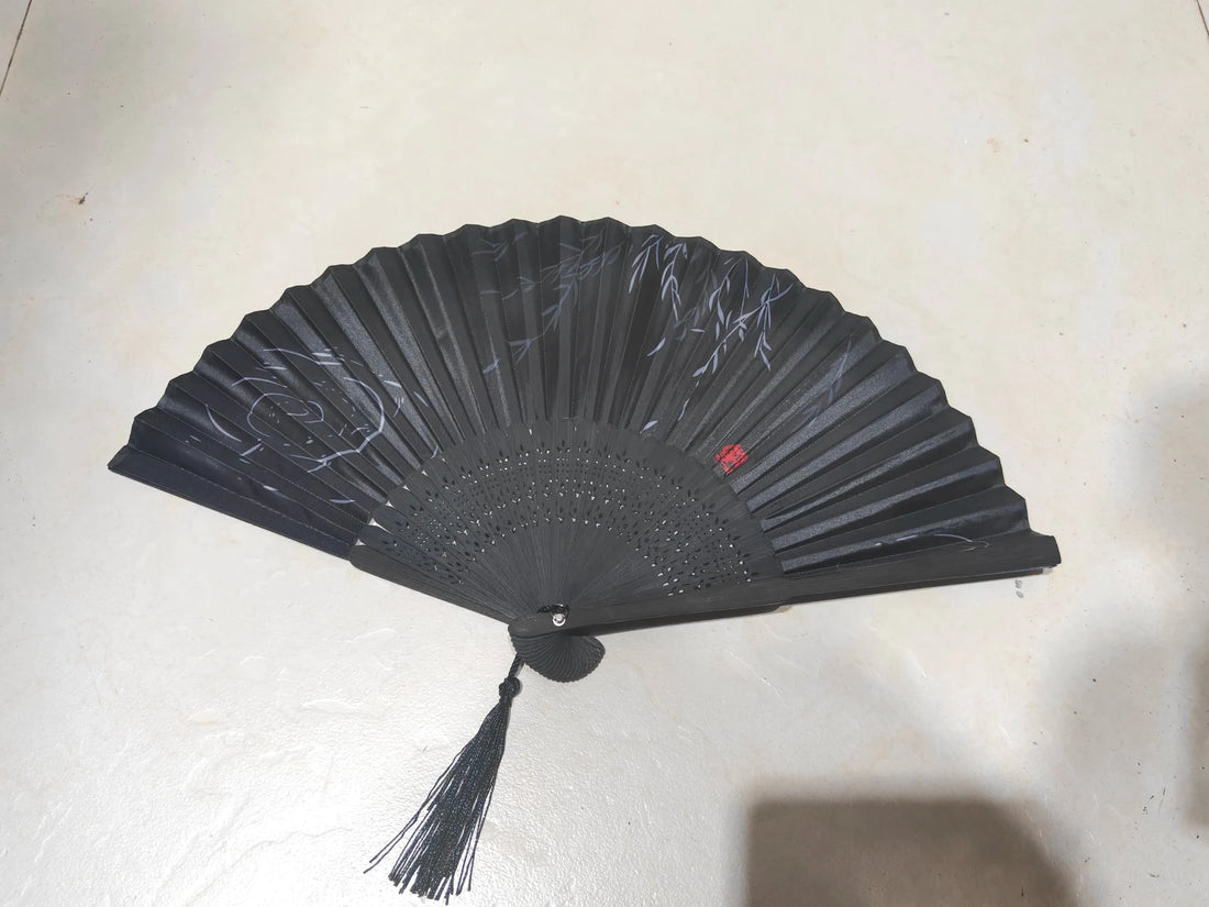 1pc-Multi-colored hand folding fan, bamboo folding fan, hand folding fan - Maxwell shop