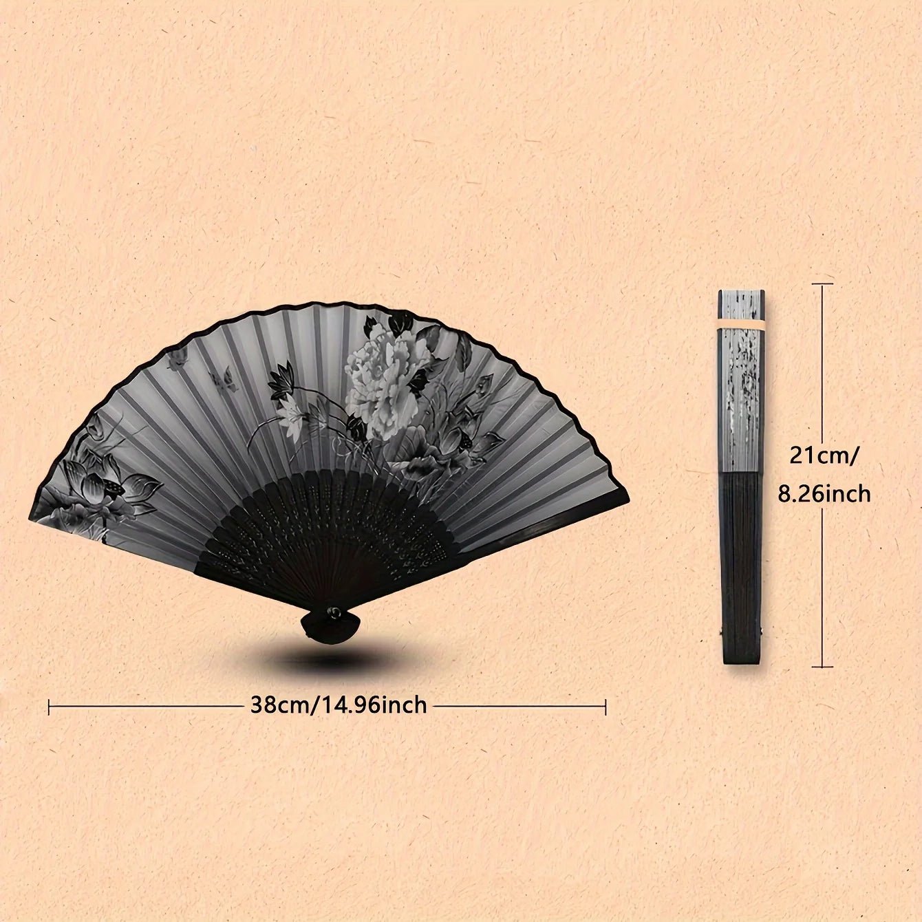 1pc-Multi-colored hand folding fan, bamboo folding fan, hand folding fan - Maxwell shop