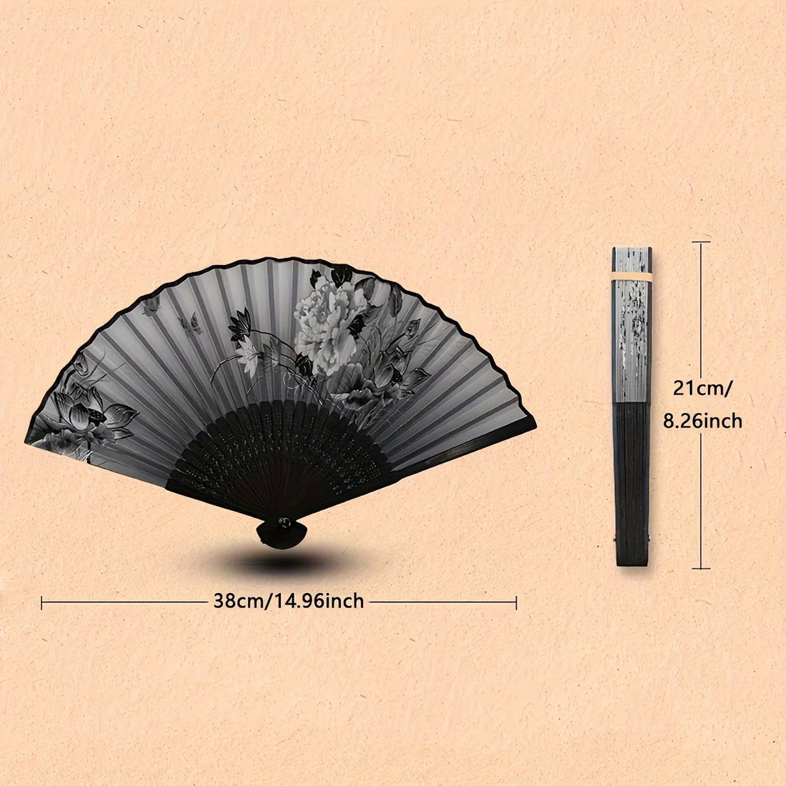 1pc-Multi-colored hand folding fan, bamboo folding fan, hand folding fan - Maxwell shop