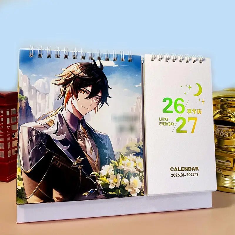 2026-2027 Game Genshin Impact Desk Calendars Xiao Hutao Wendi Cartoon Characters - Maxwell shop