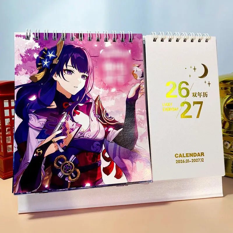 2026-2027 Game Genshin Impact Desk Calendars Xiao Hutao Wendi Cartoon Characters - Maxwell shop