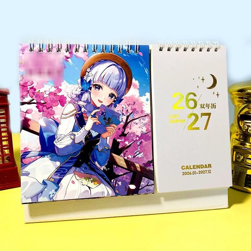2026-2027 Game Genshin Impact Desk Calendars Xiao Hutao Wendi Cartoon Characters - Maxwell shop