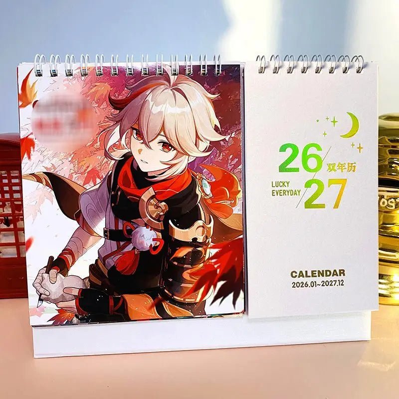 2026-2027 Game Genshin Impact Desk Calendars Xiao Hutao Wendi Cartoon Characters - Maxwell shop