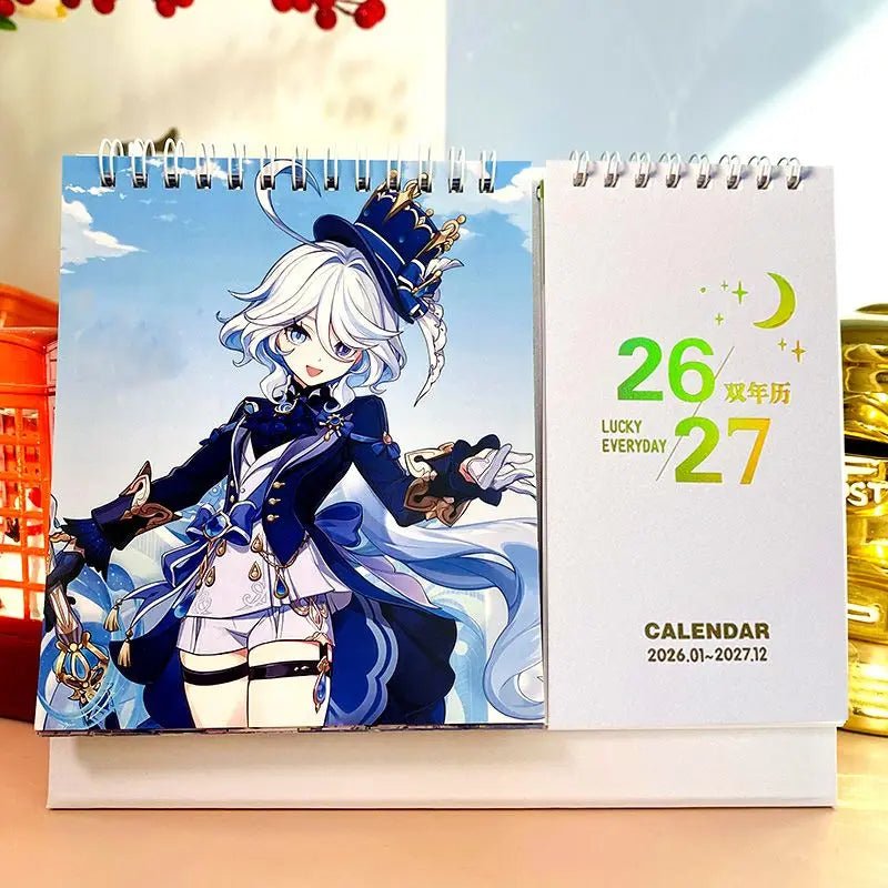 2026-2027 Game Genshin Impact Desk Calendars Xiao Hutao Wendi Cartoon Characters - Maxwell shop