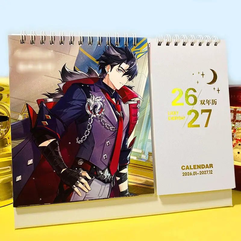 2026-2027 Game Genshin Impact Desk Calendars Xiao Hutao Wendi Cartoon Characters - Maxwell shop