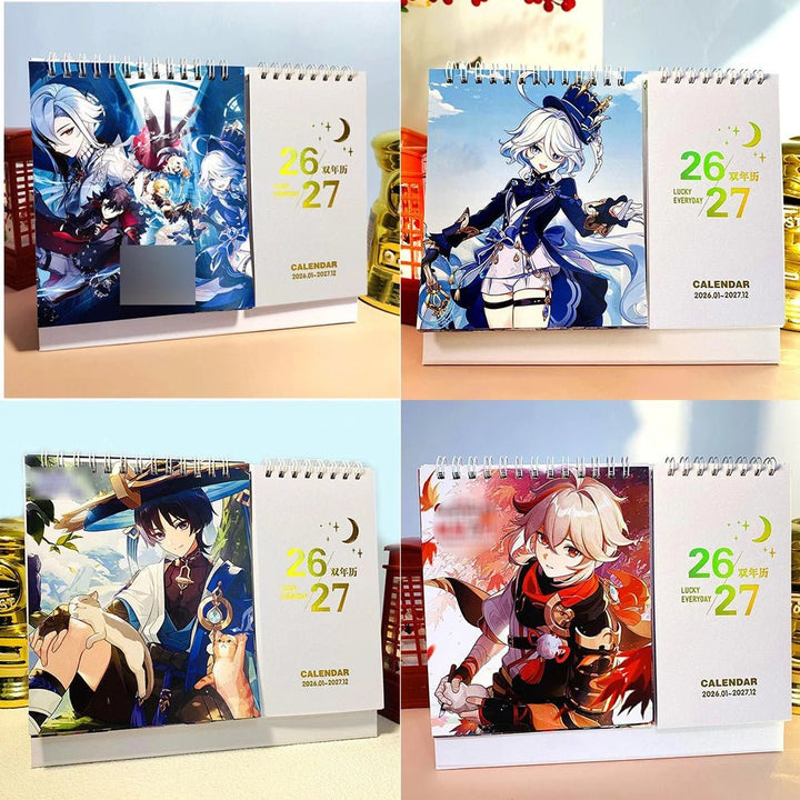 2026-2027 Game Genshin Impact Desk Calendars Xiao Hutao Wendi Cartoon Characters - Maxwell shop