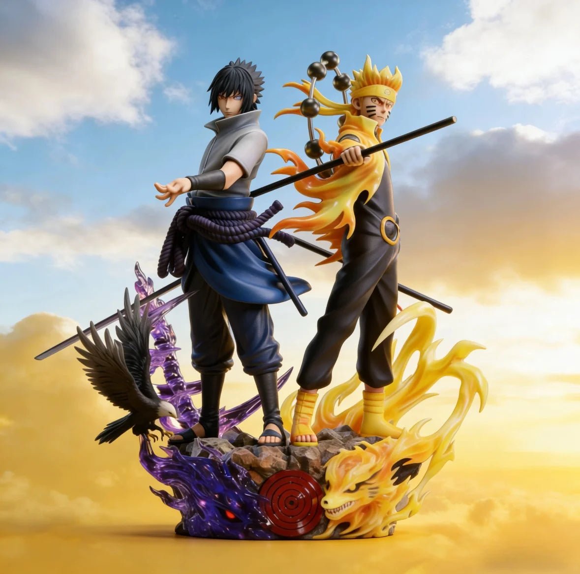22cm Naruto Anime Figure Naruto And Sasuke GK Collection Figures Statue Anime - Maxwell shop