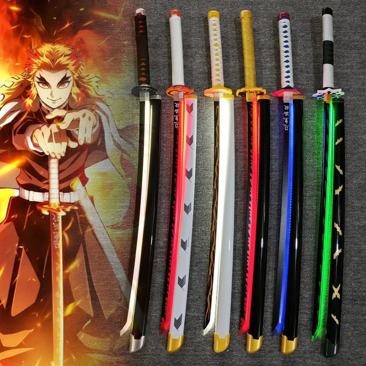31/40inch Glow Demon Slayer Katana Luminous Sword LED Light Kyoujurou Anime Cosplay - Maxwell shop