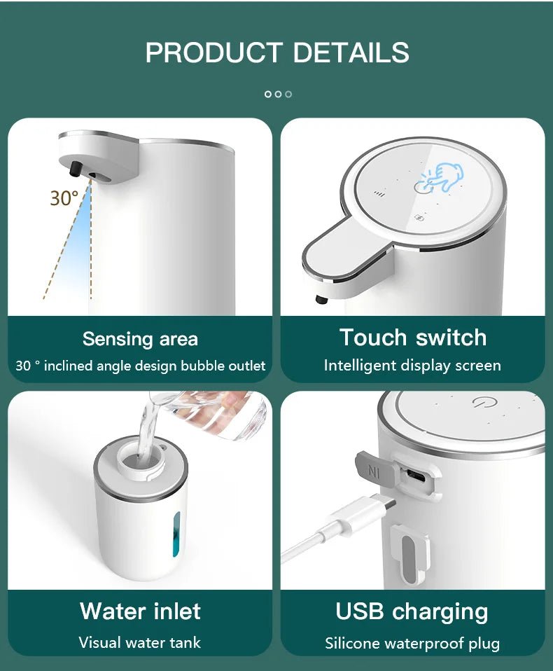 380ML Capacity Tabletop Or Wall-Mounted 4-Levels Adjustable Automatic Sensor Soap Dispenser - Maxwell shop