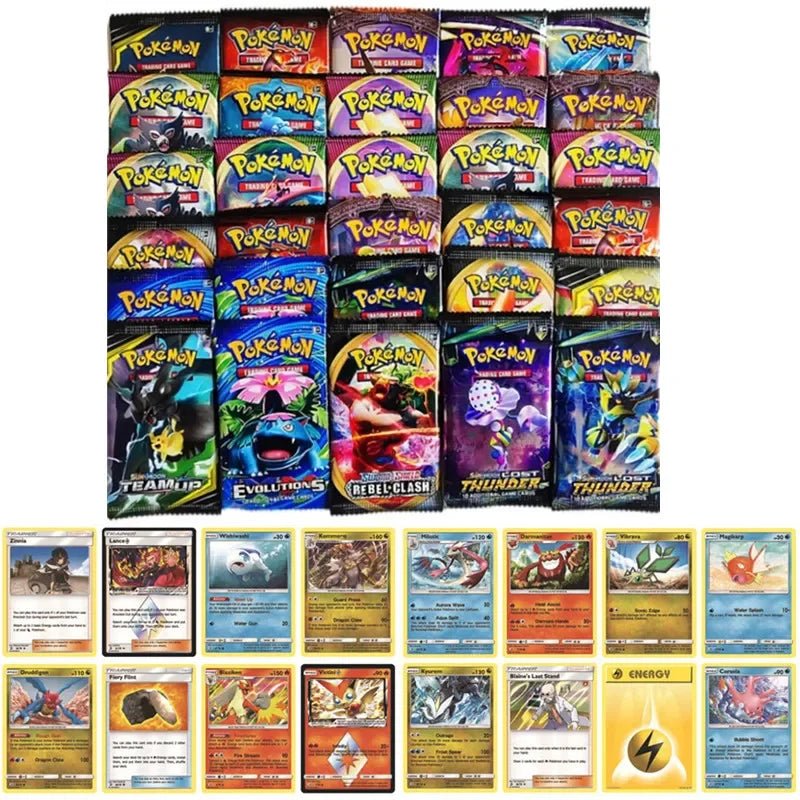 4 Bags 36Pcs English Pokemon Cards Charizard Pikachu Collectible Card Anime - Maxwell shop
