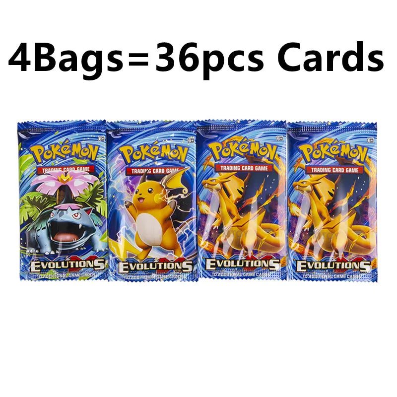 4 Bags 36Pcs English Pokemon Cards Charizard Pikachu Collectible Card Anime - Maxwell shop