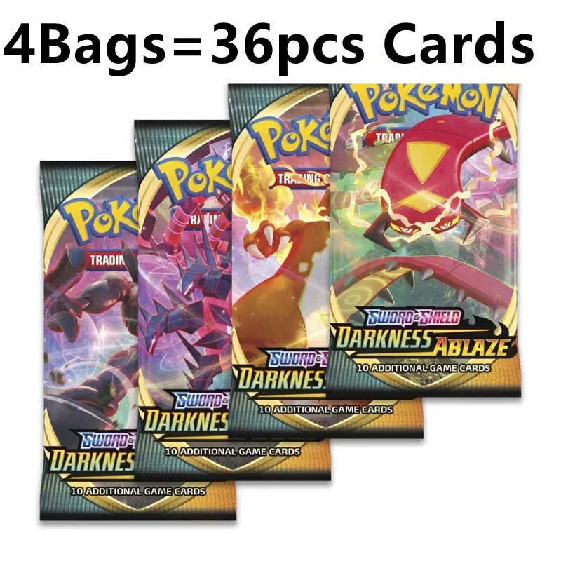 4 Bags 36Pcs English Pokemon Cards Charizard Pikachu Collectible Card Anime - Maxwell shop