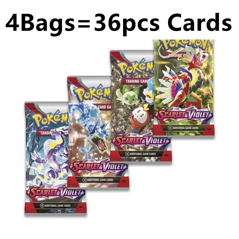 4 Bags 36Pcs English Pokemon Cards Charizard Pikachu Collectible Card Anime - Maxwell shop
