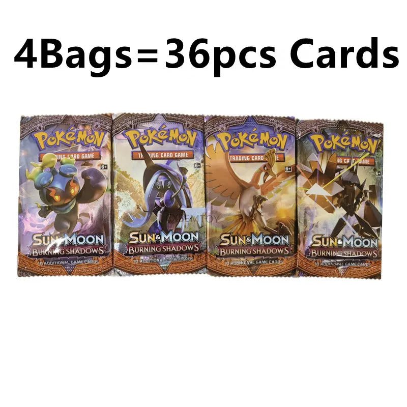 4 Bags 36Pcs English Pokemon Cards Charizard Pikachu Collectible Card Anime - Maxwell shop