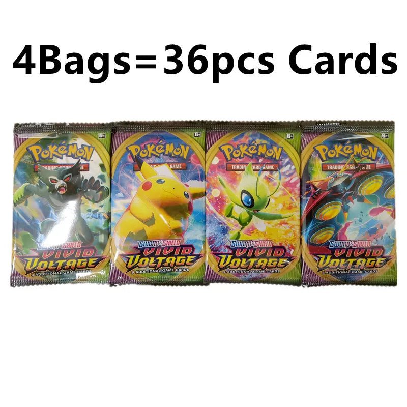 4 Bags 36Pcs English Pokemon Cards Charizard Pikachu Collectible Card Anime - Maxwell shop