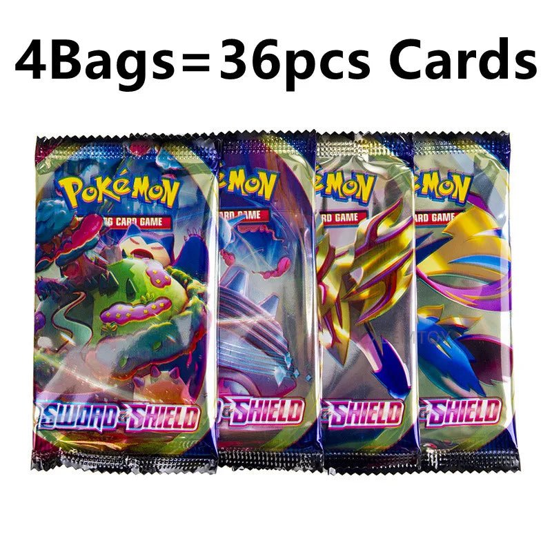 4 Bags 36Pcs English Pokemon Cards Charizard Pikachu Collectible Card Anime - Maxwell shop