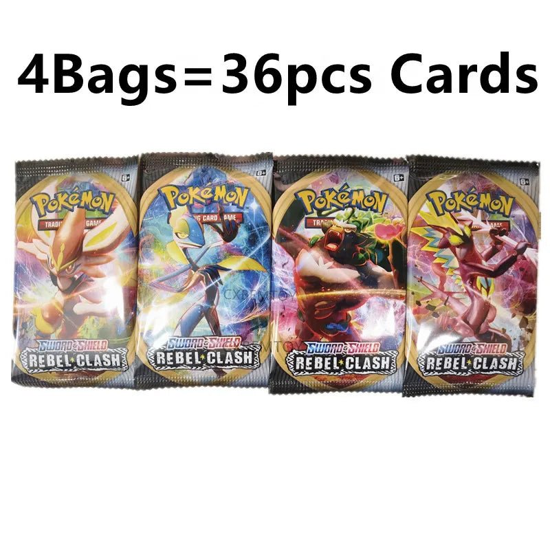 4 Bags 36Pcs English Pokemon Cards Charizard Pikachu Collectible Card Anime - Maxwell shop