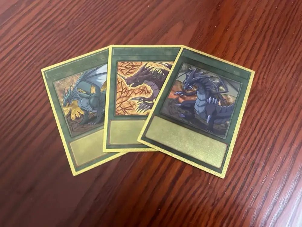 55pcs Golden Foil Plastic Yu-Gi-Oh Anime Cards in English Blue Eyes Exodia Obelisk - Maxwell shop