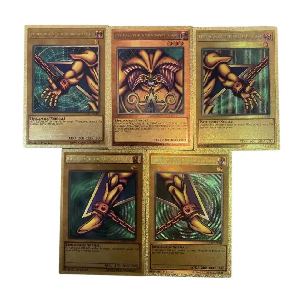 55pcs Golden Foil Plastic Yu-Gi-Oh Anime Cards in English Blue Eyes Exodia Obelisk - Maxwell shop