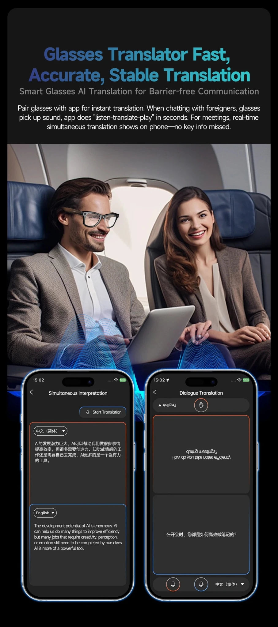 800W Camera AI Glasses Men Color-Changing Smart Translation Glasses smart Sunglasses - Maxwell shop
