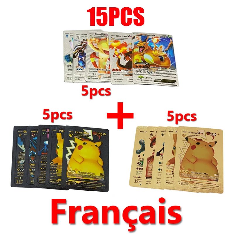 81 - 15Pcs Pokemon Cards Gold Silver Vmax GX Card Collection Battle Trainer Card - Maxwell shop