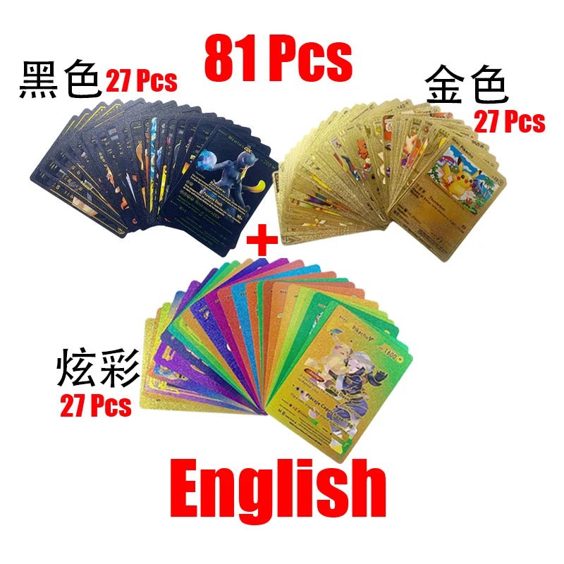 81 - 15Pcs Pokemon Cards Gold Silver Vmax GX Card Collection Battle Trainer Card - Maxwell shop