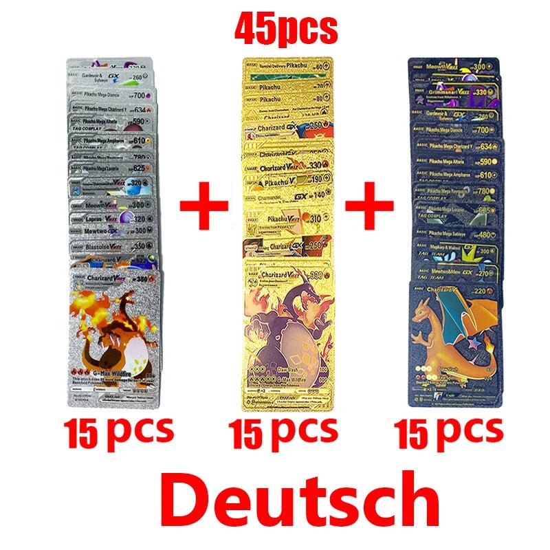 81 - 15Pcs Pokemon Cards Gold Silver Vmax GX Card Collection Battle Trainer Card - Maxwell shop