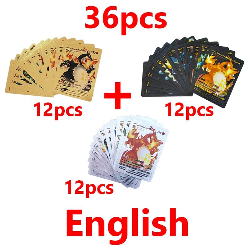 81 - 15Pcs Pokemon Cards Gold Silver Vmax GX Card Collection Battle Trainer Card - Maxwell shop