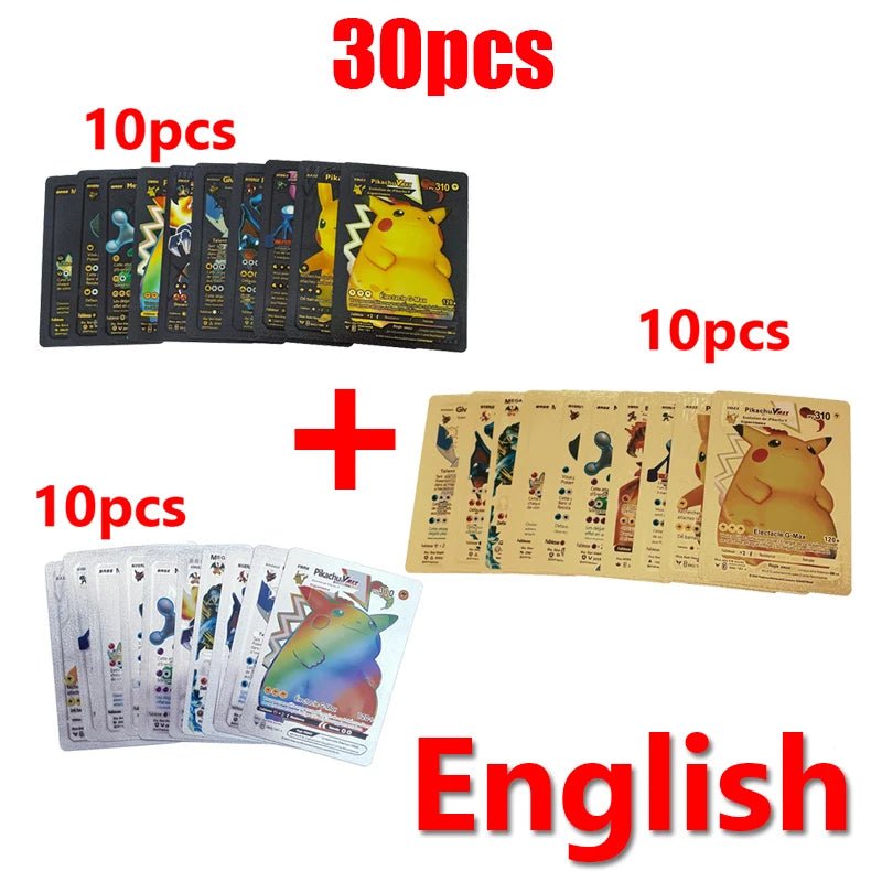 81 - 15Pcs Pokemon Cards Gold Silver Vmax GX Card Collection Battle Trainer Card - Maxwell shop