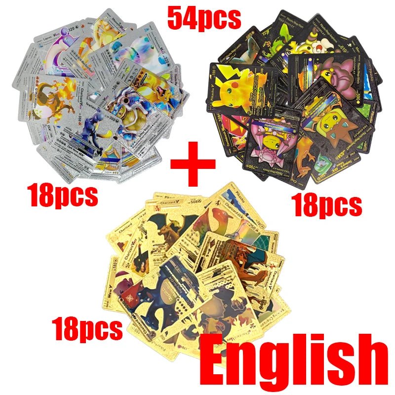 81 - 15Pcs Pokemon Cards Gold Silver Vmax GX Card Collection Battle Trainer Card - Maxwell shop