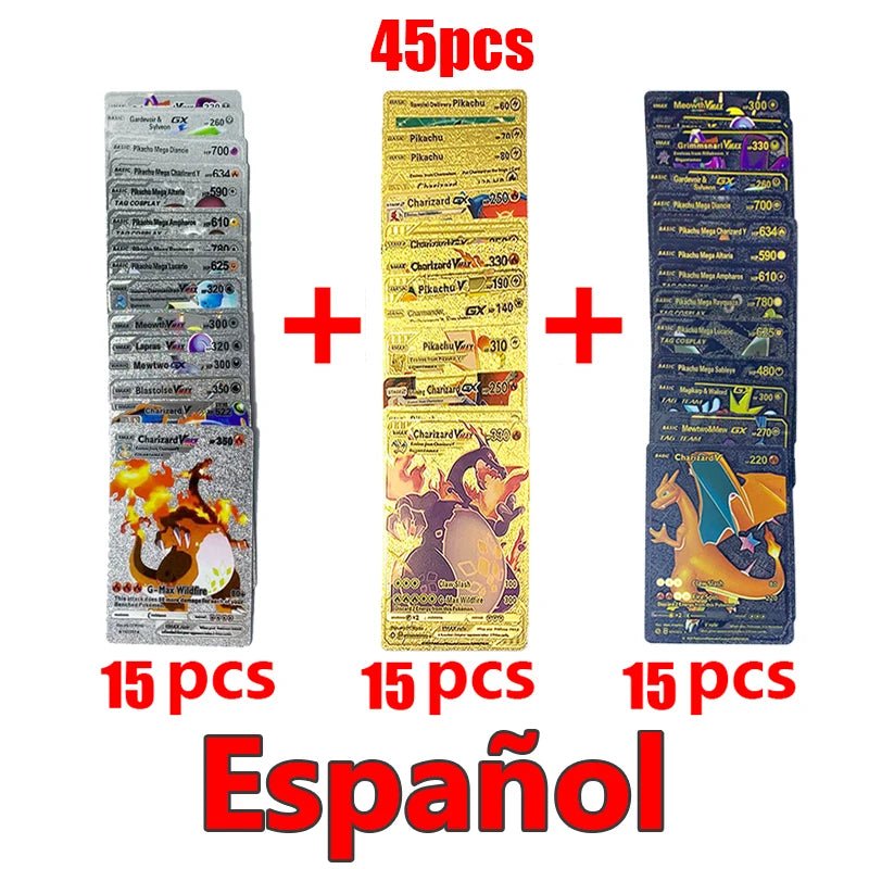 81 - 15Pcs Pokemon Cards Gold Silver Vmax GX Card Collection Battle Trainer Card - Maxwell shop