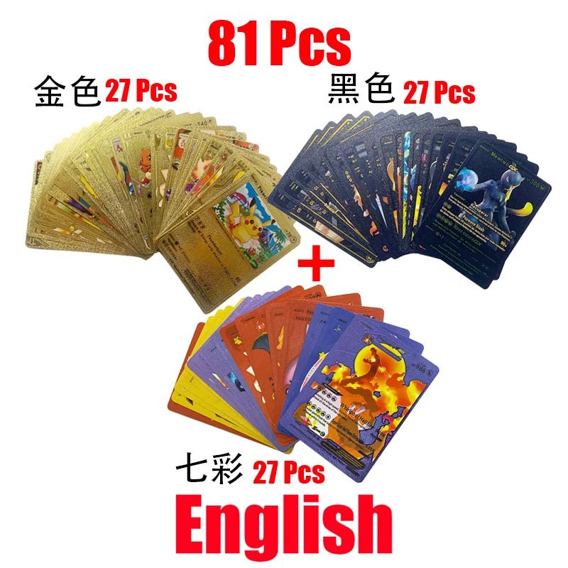 81 - 15Pcs Pokemon Cards Gold Silver Vmax GX Card Collection Battle Trainer Card - Maxwell shop