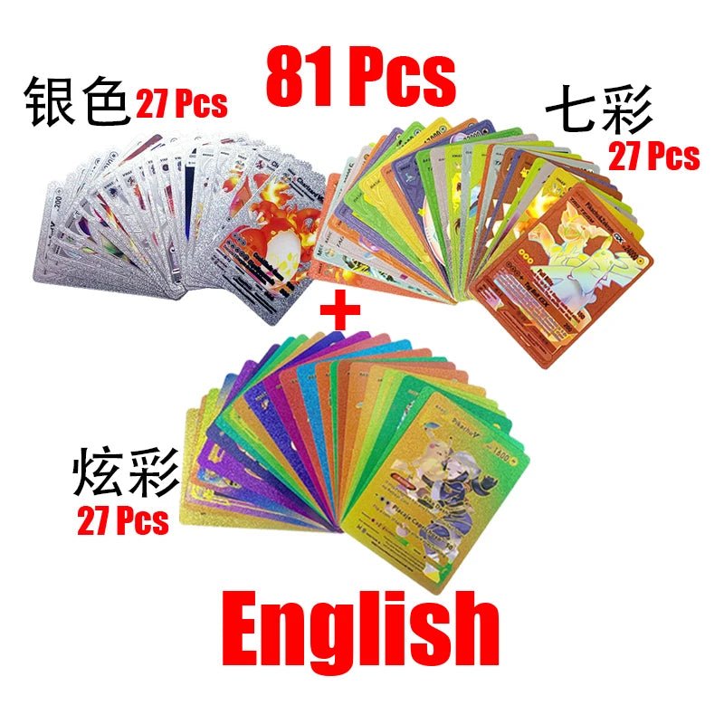 81 - 15Pcs Pokemon Cards Gold Silver Vmax GX Card Collection Battle Trainer Card - Maxwell shop